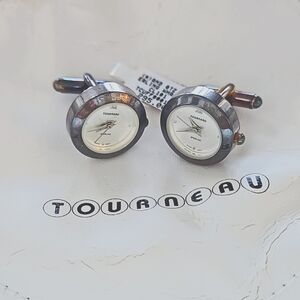 Tourneau Cufflinks Sterling silver watch set